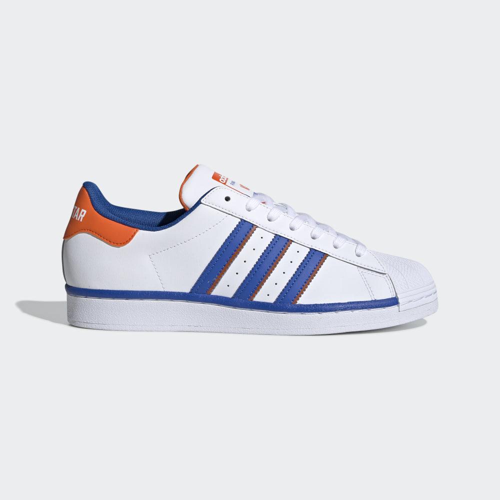 Adidas Men's Superstar Originals Shoes White/Blue/Orange Ireland FV2807